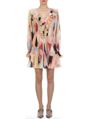 Self Portrait Pastel Geo Print Mini Dress