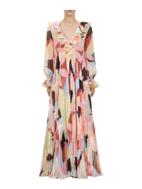 Self-Portrait Pastel Geo Maxi Dress