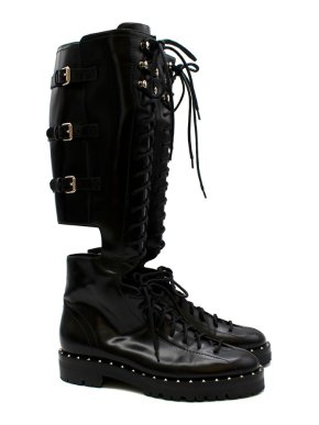 Valentino Garavani Soul Rockstud Black Combat Boots