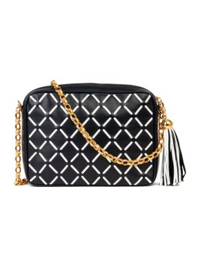 Chanel Navy Diamond Stitch Camera Crossbody Bag