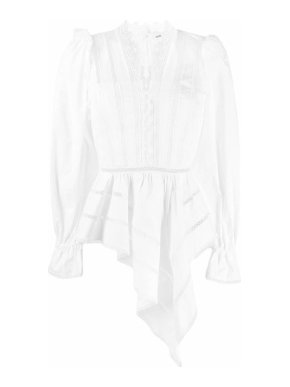 Self-Portrait Top Asymmetric White Top