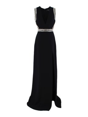 Gucci Black Sleeveless Crystal Embellished Gown