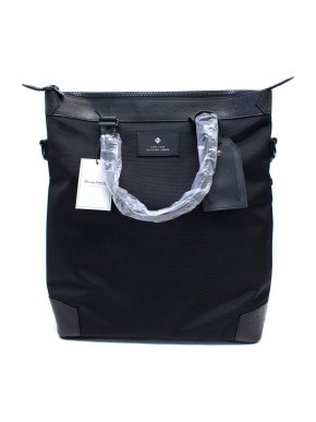 Hardy Amies black canvas messenger bag