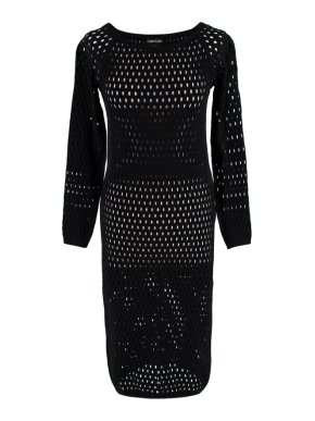 Tom Ford Black Fishnet Long Sleeve Dress