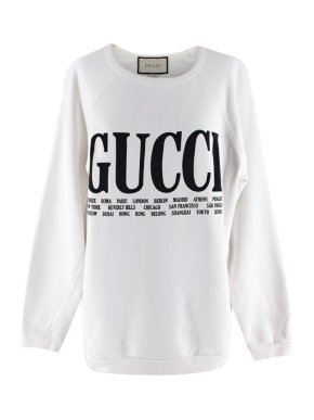 Gucci Logo Cities White Sweatshirt