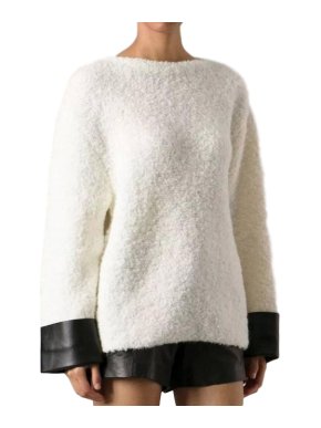Gucci Alpaca & Wool Cream Jumper with Leather Cuffs