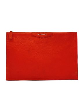 Givenchy Red Goatskin Zip Pouch