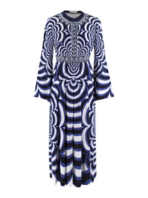 Mary Katrantzou Blue Printed Silk Dress