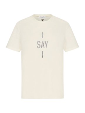 Christian Dior I Say I Ecru cotton blend T-Shirt