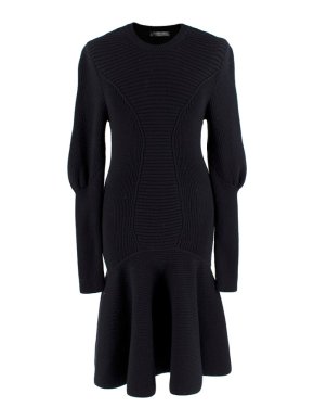 Alexander McQueen Chunky-knit Peplum Dress
