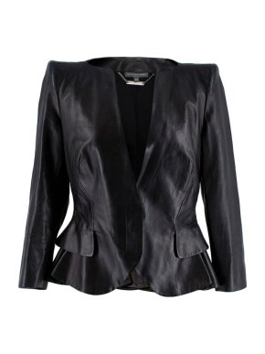 Alexander McQueen Ruffled Nappa Leather Jacket