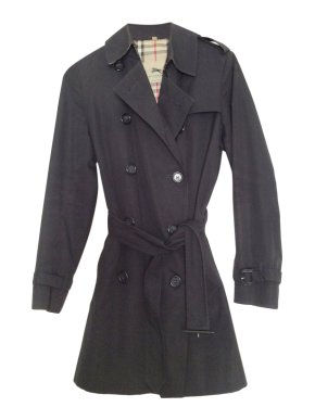 Burberry Heritage black cotton three quarter length trench coat