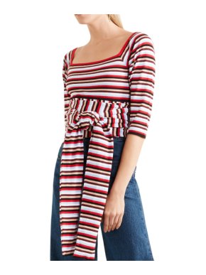Isa Arfen striped cotton wrap top