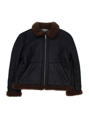 Bonpoint Kids Shearling Leather Jacket