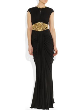 Alexander McQueen Embellished stretch-jersey gown