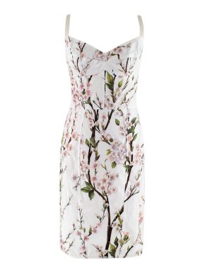 Dolce and Gabbana White Floral Bustier Dress