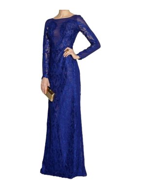Emilio Pucci Blue Lace Illusion Gown