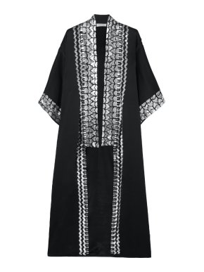 Temperley black Luminary Sequin embellished satin-crepe kimono