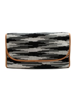 M Missoni Black & White Woven Large Clutch