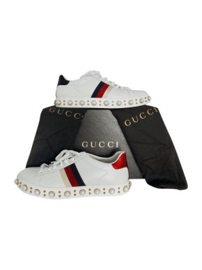 Gucci Faux Pearl Studded Ace Sneakers