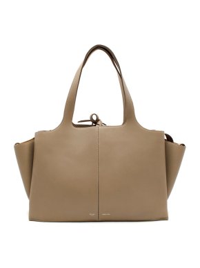 Celine Taupe Leather Tri-Fold Bag
