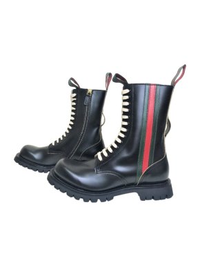 Gucci Cordovan black leather boots