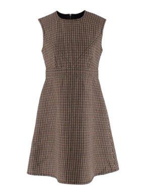 Louis Vuitton Houndstooth Wool Sleeveless Dress