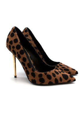 Tom Ford Leopard Print Calf Hair Stiletto Pumps