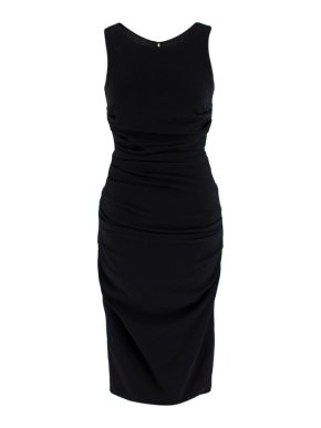 Dolce & Gabbana Ruched Black Sleeveless Dress