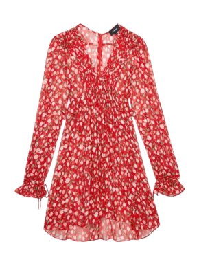 The Kooples Red Ruffled Rosa Rosa Dress