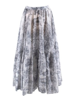 Christian Dior Toile De Jouy Printed Voile Skirt