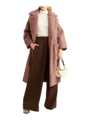 Nanushka Imogen double-breasted oversized faux teddy shearling coat
