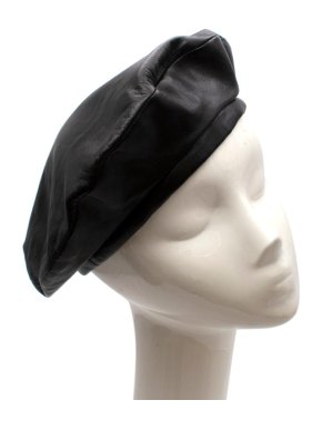 Gucci Black Lambskin Beret