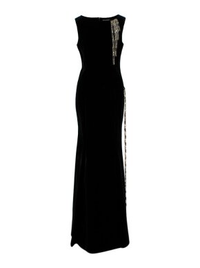 Dolce & Gabbana Black Velvet Gown With Crystal Trim