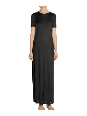 The Row Black Short Sleeve Maxi Dress