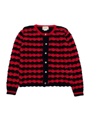 Gucci Kids Blue & Red Crochet Cardigan