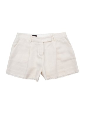 Loro Piana Tailored Ivory Linen Shorts