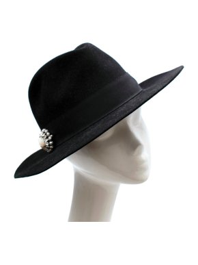 Saint Laurent Black Embellished Western Hat