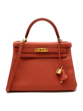 Hermes Hermès Kelly Retourné 28 in Rosy Togo Leather GHW