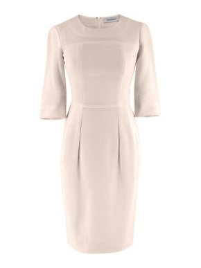 Yves Saint Laurent Cream Textured Silk Dress
