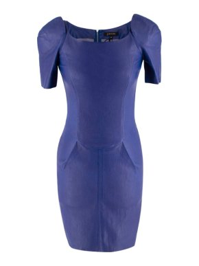Jitrois Electric Blue Leather Fitted Dress