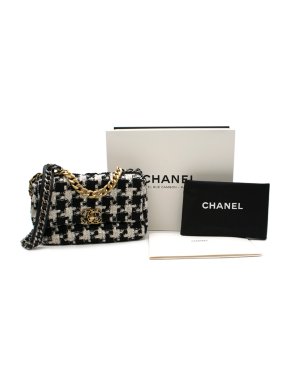 Chanel Metiers D'Art Collection 19 Bag in Black & White Tweed