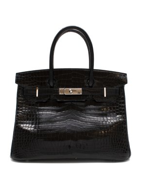 Hermes Hermès Birkin 30 in Black Lisse Porosus Crocodile PHW