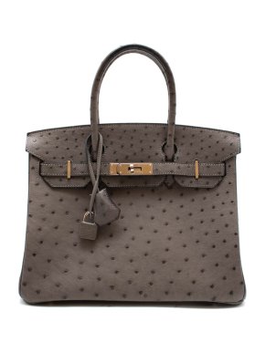 Hermes Hermès Birkin 30 in Etain Ostrich Leather PHW