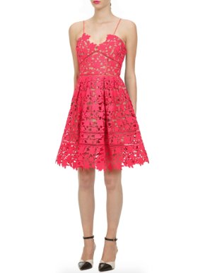 Self Portrait Hot Pink Mini Azaelea Dress