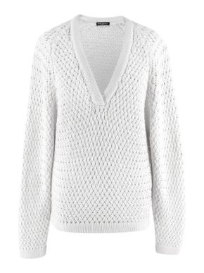 Balmain Ivory Glitter Chunky Knit Jumper