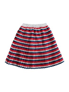 Gucci Kids Metallic Striped Pleated Skater Skirt