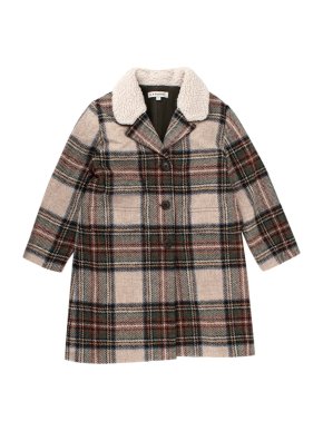 Caramel Kids Plaid Wool Coat