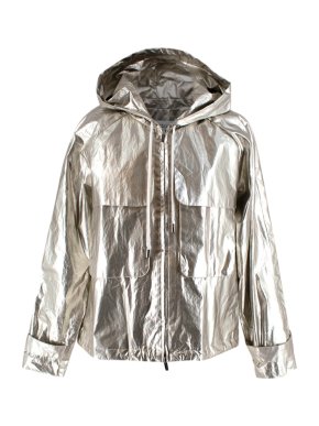 Derek Lam 10 Crosby Silver Metallic Coat