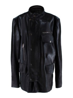 Gucci Black Leather & Pony Hair Jacket